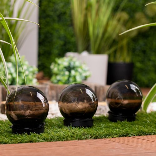 LED napelemes kerti lámpa szegecses dekorgömb 3000K IP44 10cm