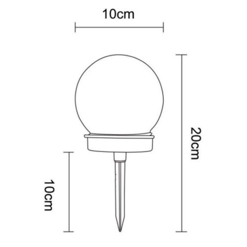 LED napelemes kerti lámpa szegecses dekorgömb 3000K IP44 10cm