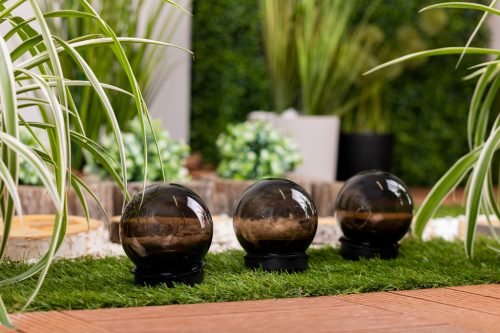 LED napelemes kerti lámpa szegecses dekorgömb 3000K IP44 10cm