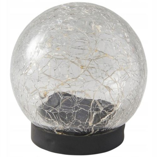Solar LED kerti golyós földi díszlámpa 10cm 3000K IP44