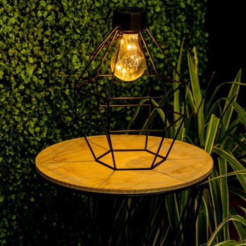 LED-es napelemes lámpa kültéri kerti álló függőlámpás 3000K IP44 25 cm-es alkony érzékelő