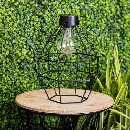 LED-es napelemes lámpa kültéri kerti álló függőlámpás 3000K IP44 25 cm-es alkony érzékelő