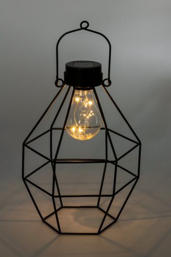 LED-es napelemes lámpa kültéri kerti álló függőlámpás 3000K IP44 25 cm-es alkony érzékelő