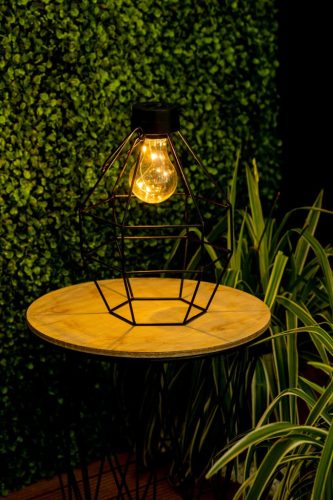 LED-es napelemes lámpa kültéri kerti álló függőlámpás 3000K IP44 25 cm-es alkony érzékelő