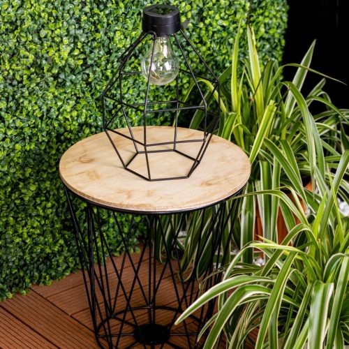 LED-es napelemes lámpa kültéri kerti álló függőlámpás 3000K IP44 25 cm-es alkony érzékelő