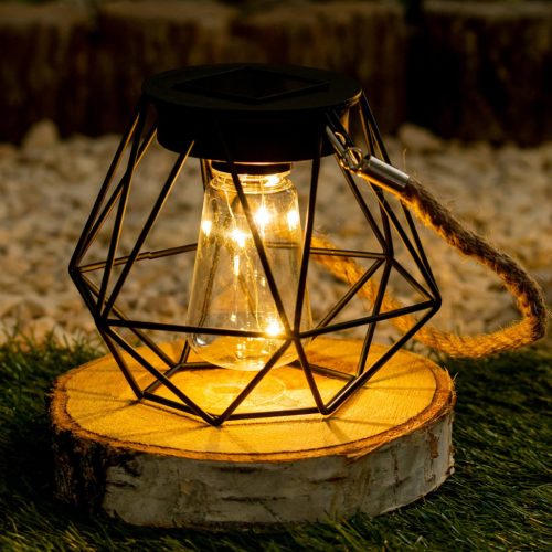 LED napelemes függőlámpa kültéri kerti lámpás 3000K IP44 alkonyérzékelő