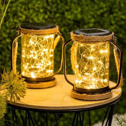 LED-es napelemes lámpa kültéri kerti függesztett állólámpás 3000K IP44 alkonyérzékelő