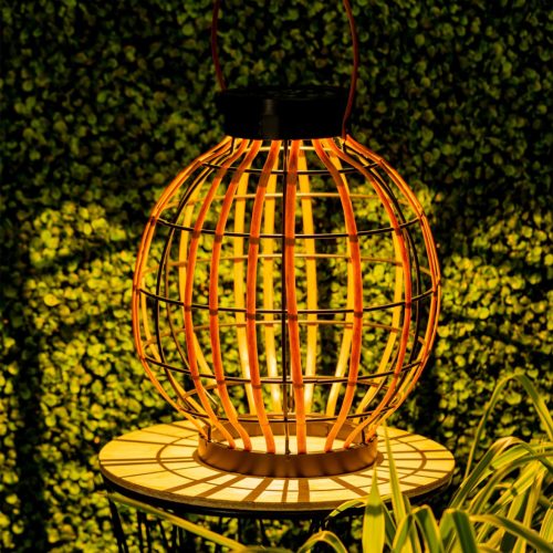 LED-es napelemes lámpa kültéri kerti álló függőlámpás 3000K IP44 30,5 cm-es szürkületérzékelő