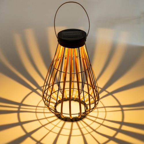 LED-es napelemes lámpa kültéri kerti álló függőlámpás 3000K IP44 37cm-es szürkületérzékelő