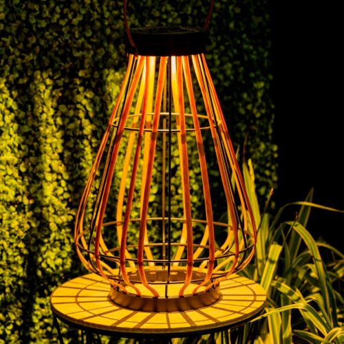 LED-es napelemes lámpa kültéri kerti álló függőlámpás 3000K IP44 37cm-es szürkületérzékelő