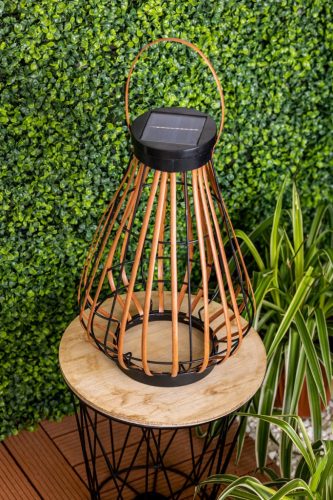 LED-es napelemes lámpa kültéri kerti álló függőlámpás 3000K IP44 37cm-es szürkületérzékelő