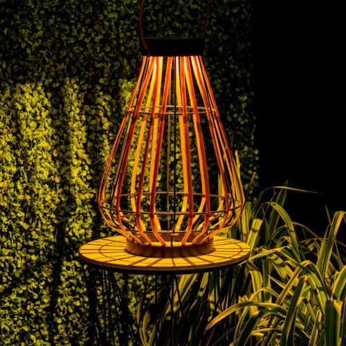 LED-es napelemes lámpa kültéri kerti álló függőlámpás 3000K IP44 37cm-es szürkületérzékelő