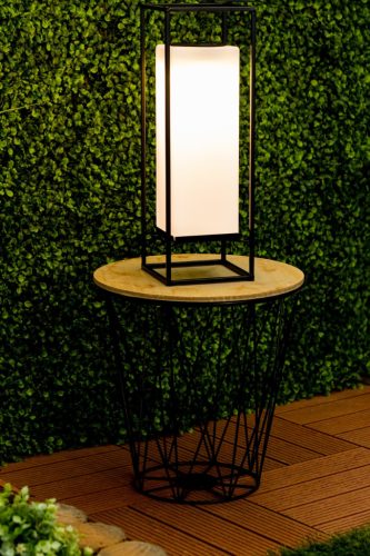 LED napelemes lámpa kültéri kerti állólámpás 3000K IP44 38cm alkony érzékelő