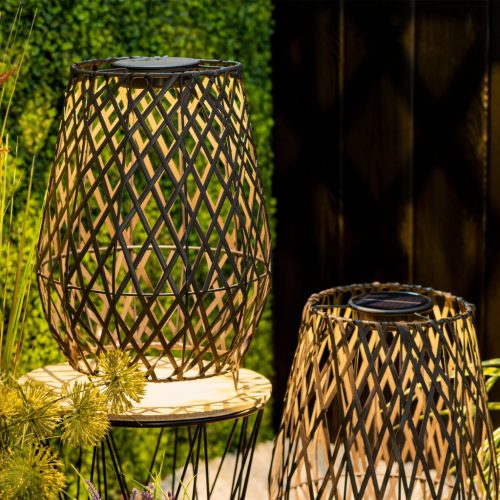 LED-es napelemes lámpa kültéri kerti állólámpás 3000K IP44 35cm-es alkonyérzékelő