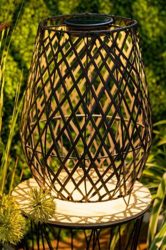 LED-es napelemes lámpa kültéri kerti állólámpás 3000K IP44 35cm-es alkonyérzékelő