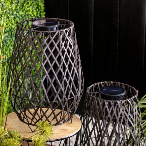 LED-es napelemes lámpa kültéri kerti állólámpás 3000K IP44 35cm-es alkonyérzékelő