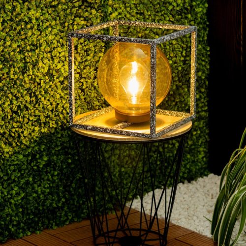 LED-es napelemes lámpa kültéri kerti állólámpás 3000K IP44 23cm-es alkonyérzékelő