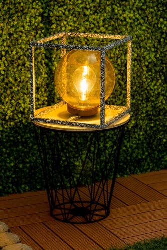 LED-es napelemes lámpa kültéri kerti állólámpás 3000K IP44 23cm-es alkonyérzékelő