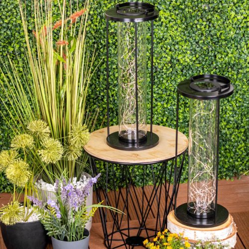 LED-es napelemes lámpa kültéri kerti álló függőlámpás 3000K IP44 46cm-es alkonyérzékelő