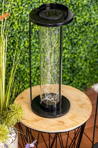 LED-es napelemes lámpa kültéri kerti álló függőlámpás 3000K IP44 46cm-es alkonyérzékelő