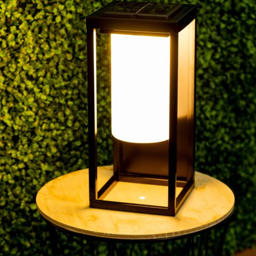 LED kültéri napelemes kerti lámpa, álló 3000K IP44 28,5 cm szürkületérzékelő