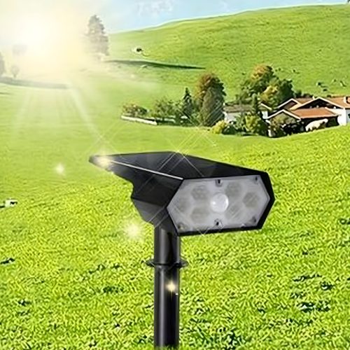 LED SOLAR Kerti lámpa reflektor dugaszolható 42 cm kültéri IP44 4000K szürkületérzékelő