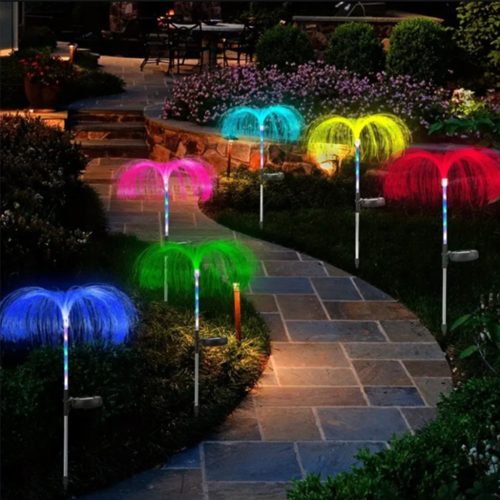 Napelemes kerti lámpa LED-es behelyezhető dekoratív kültéri medúza pitypang IP44