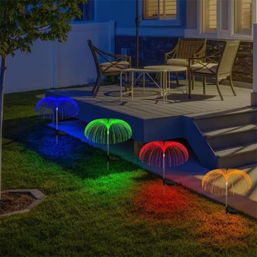 Napelemes kerti lámpa LED-es behelyezhető dekoratív kültéri medúza pitypang IP44