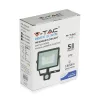 LED reflektor 20W 1600lm 4000K IP65 Fekete mozgásérzékelővel és CUT-OFF funkcióval Samsung Chip VT-20-SB V-TAC