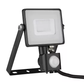   LED reflektor 30W 2400lm 3000K IP65 Fekete mozgásérzékelővel és CUT-OFF funkcióval Samsung Chip VT-30-SB V-TAC
