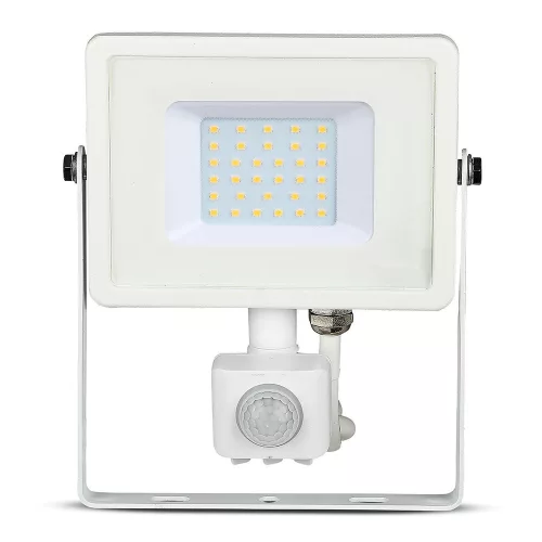 LED reflektor 30W 2400lm 3000K IP65 Fekete mozgásérzékelővel és CUT-OFF funkcióval Samsung Chip VT-30-SB V-TAC
