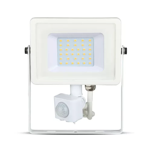 LED reflektor 30W 2400lm 3000K IP65 Fekete mozgásérzékelővel és CUT-OFF funkcióval Samsung Chip VT-30-SB V-TAC