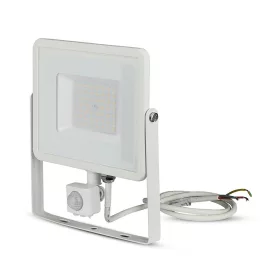   LED reflektor 50W 4000lm 3000K IP65 Fehér mozgásérzékelővel és CUT-OFF funkcióval Samsung Chip VT-50-SW V-TAC