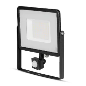   LED reflektor 50W 4000lm 6400K IP65 Fekete mozgásérzékelővel és CUT-OFF funkcióval Samsung Chip VT-50-SB V-TAC