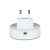 Tájoló lámpa LED éjszakai lámpa 0,45W 3000K Alkonyat érzékelővel és USB porttal Kerek Fehér Samsung Chip VT-84 V-TAC