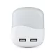 Tájoló lámpa LED éjszakai lámpa 0,45W 3000K Alkonyat érzékelővel és USB porttal Négyzetes Fehér Samsung Chip VT-84 V-TAC