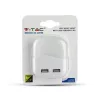 Tájoló lámpa LED éjszakai lámpa 0,45W 3000K Alkonyat érzékelővel és USB porttal Négyzetes Fehér Samsung Chip VT-84 V-TAC