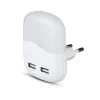 Tájoló lámpa LED éjszakai lámpa 0,45W 3000K Alkonyat érzékelővel és USB porttal Négyzetes Fehér Samsung Chip VT-84 V-TAC
