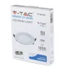 Süllyesztett LED panel 12W 6400K PREMIUM kerek SAMSUNG CHIP FLICKER FREE VT-612RD V-TAC 5 év garancia