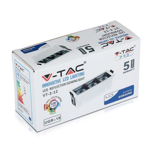 LED Spot süllyesztett lámpatest 12W 4000K Fix SMD SAMSUNG CHIP 12'D VT-2-12 V-TAC