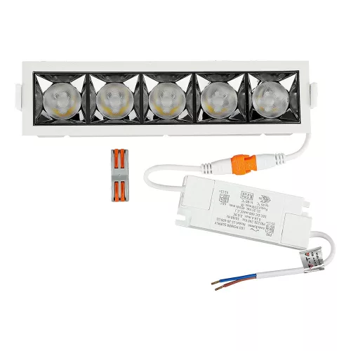LED Spot süllyesztett lámpatest 20W 5700K Fix SMD SAMSUNG CHIP 12'D VT-2-21 V-TAC