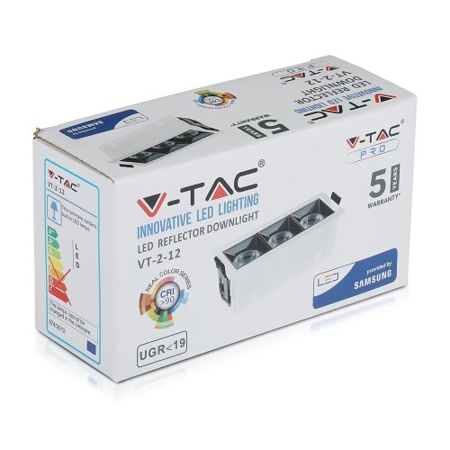 Süllyesztett LED spotlámpa 12W 2700K SMD SAMSUNG CHIP 38'D - 5 év garancia VT-2-12 V-TAC
