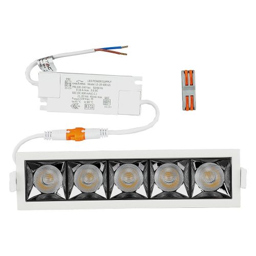 LED Spot süllyesztett lámpatest 20W 2700K SMD SAMSUNG CHIP 38'D - 5 év garancia VT-2-21 V-TAC