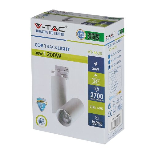 LED pályalámpa 30W 6400K fehér VT-4635 V-TAC - 5 év garancia