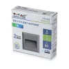 LED lépcsőlámpa 2W 4000K négyzetszürke lépcsőlámpa VT-1152 V-TAC
