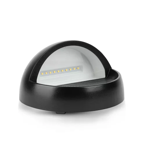 LED lépcsőházi lámpa 3W 3000K kerek fekete lépcsőlámpa VT-1182 V-TAC