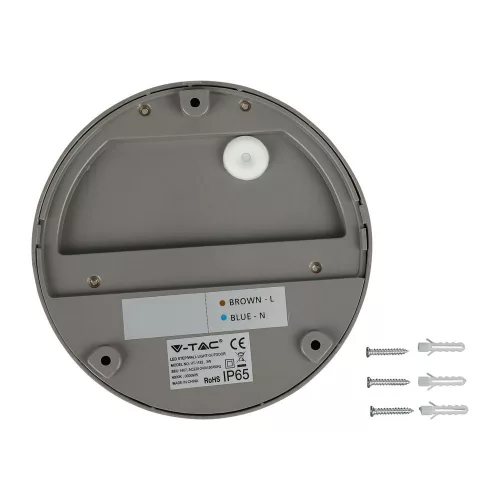 LED lépcsőházi lámpa 3W 4000K kerek szürke lépcsőlámpa VT-1182 V-TAC