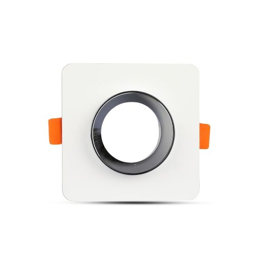 Süllyesztett mennyezeti lámpatest GU10 lyuk négyzet fehér/króm gipsz VT-862 V-TAC - 5 év garancia