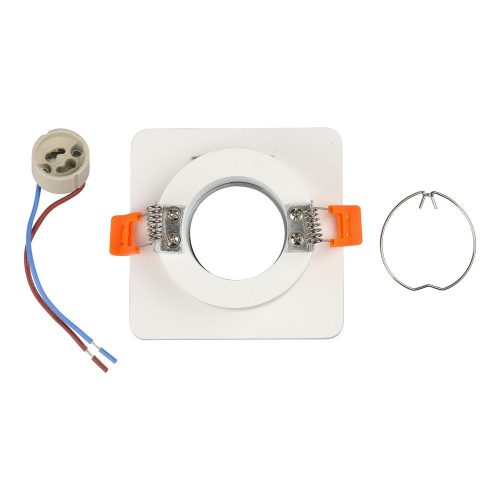 Süllyesztett mennyezeti lámpatest GU10 lyuk négyzet fehér/króm gipsz VT-862 V-TAC - 5 év garancia