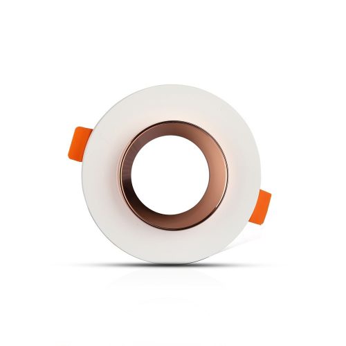 Süllyesztett mennyezeti lámpatest GU10 fűzőlyukkal kerek fehér/rózsa arany gipsz VT-862 V-TAC - 5 év garancia